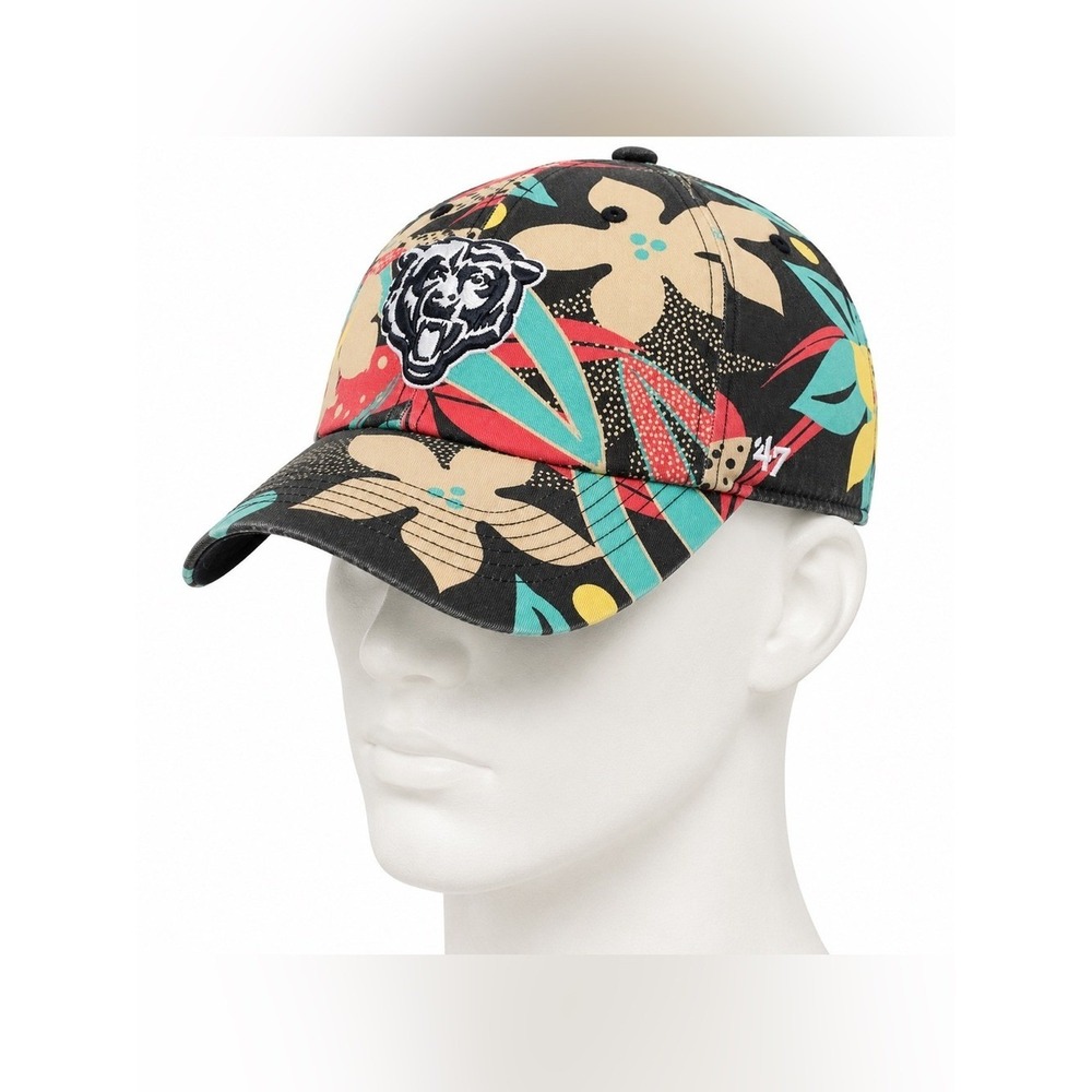 47 Chicago Bears Floral Print Cap - Teal, Red, Yellow, Black, Cream